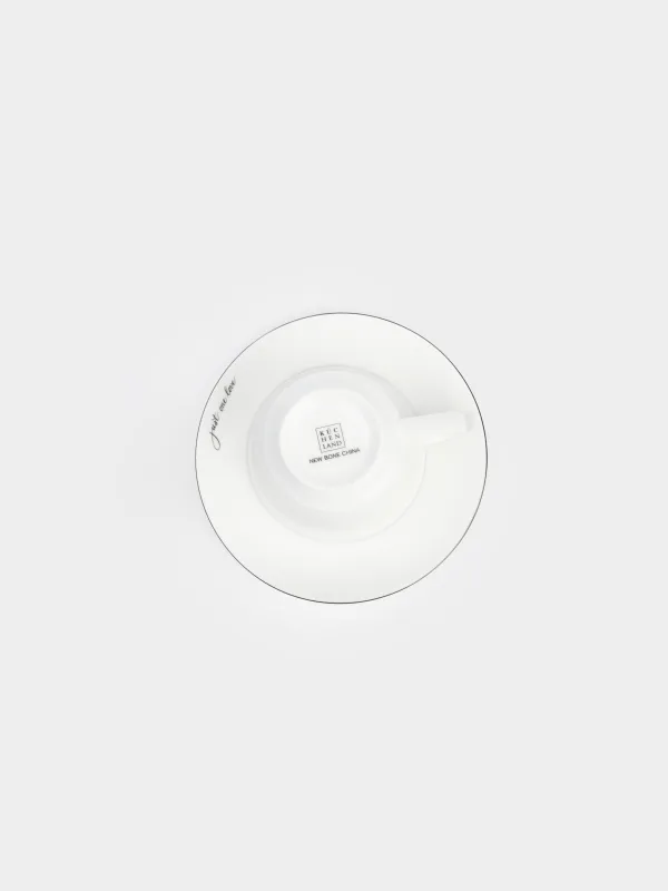 Шай жұбы, 1 адам, 2 зат, 250 мл, фарфор N, ақ, Just one love, Lovely story, image-3