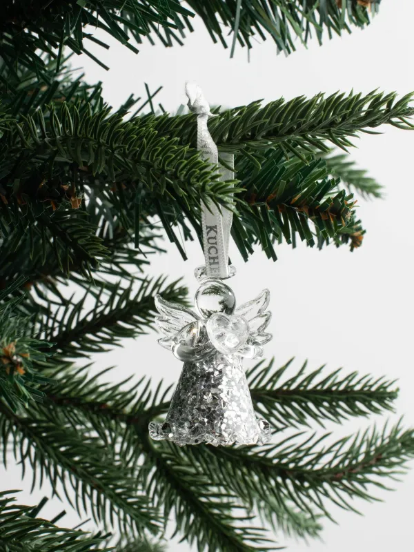 Игрушка елочная, 5 см, стекло, серебристая, Ангел, Angel figurine, image-2