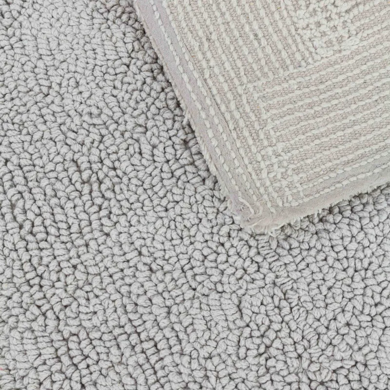 Жуынатын бөлмеге арналған кілемше, 40x60/50x80см, 2 дана, сырғанауға қарсы, мақта, ашық сұр, Metric, image-7