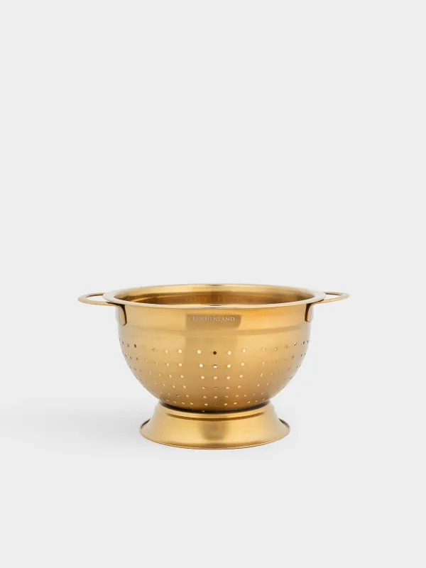 Дуршлаг, 22 см, екі тұтқасы бар, болат, алтын түстес, Classic gold, image-0