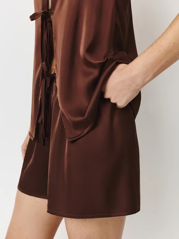 Әйелдер шорттары, үйге арналған, өлшемі L, полиэстер, қоңыр, Derin, image-2