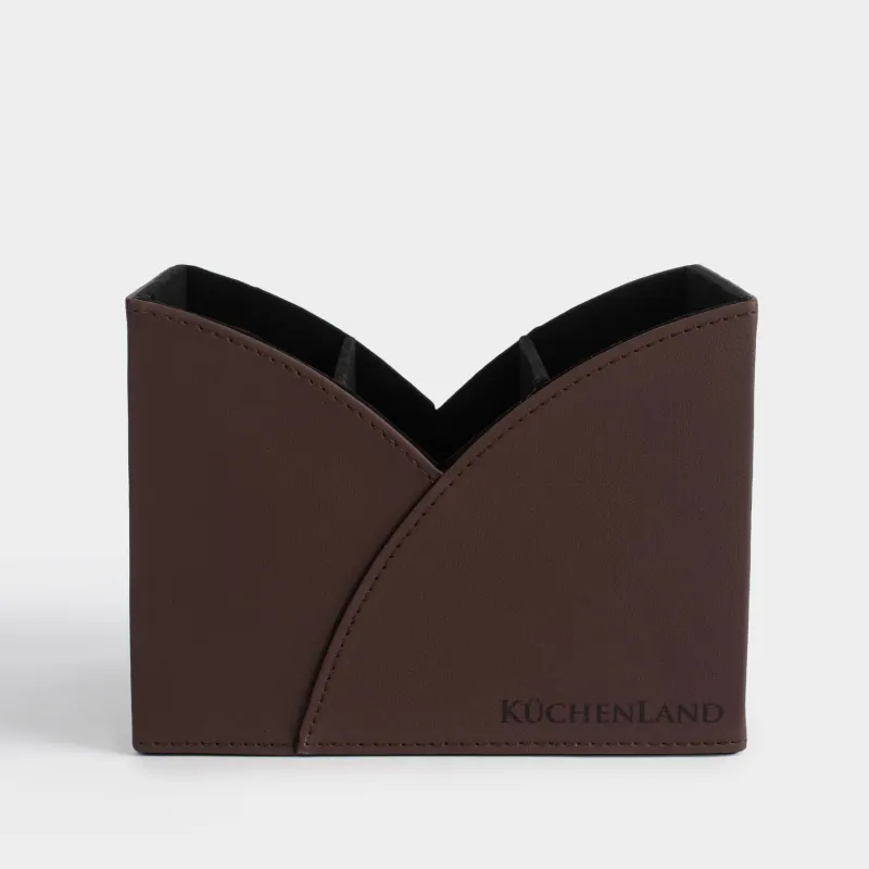 Сақтауға арналған себет-органайзер, 18х14 см, 3 бөлім, полиуретан, қоңыр, Premiere