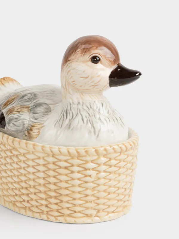 Сақтау ыдысы, 17х16 см, 600 мл, керамика, ақ және қоңыр, Үйрек, Duck, image-2