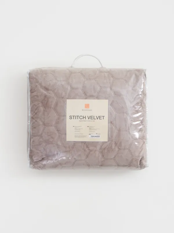 Төсек, 220х240 см, төсеніш, барқыт/микрофибра, қоңыр, Бал, Lion, Stitch velvet, image-7