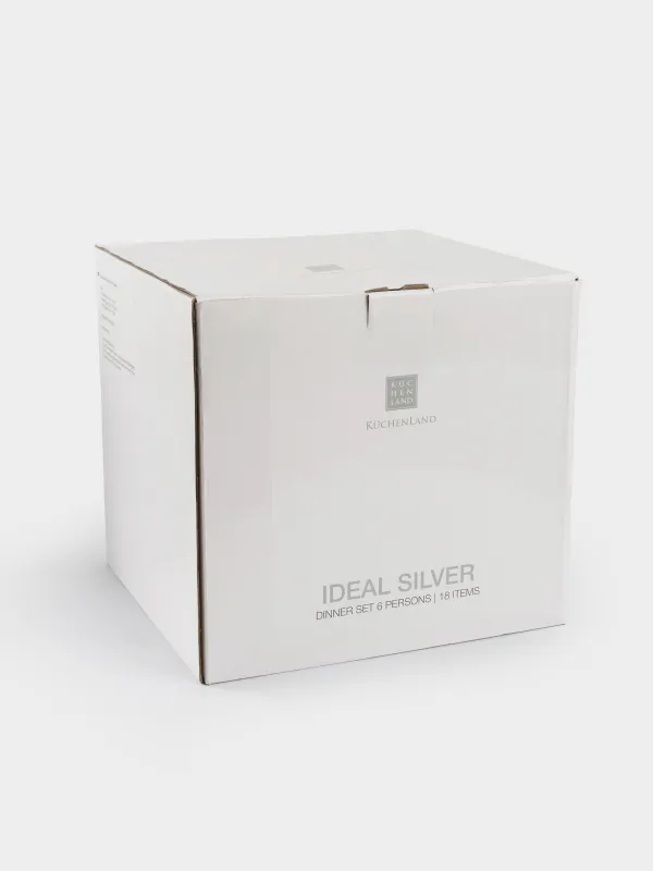 Түскі ас жиынтығы, 6 парсы, 18 пр, фарфор F, ақ, Ideal silver, image-10