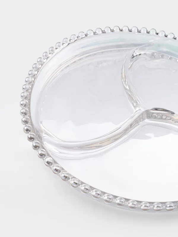 Менажница, 23 см, 3 отд, стекло, круглая, перламутр, Moon, image-4