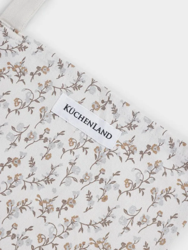 Фартук-платье, 75х85 см, хлопок, молочный, Винтажные цветы, La flore, image-3