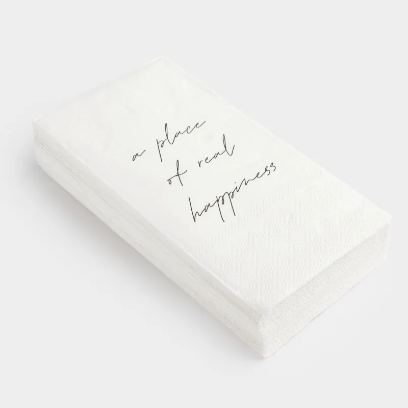 Қағаз майлықтар, 33х33 см, 20 дана, төртбұрышты, ақ, A place of real happiness, Scroll, image-1