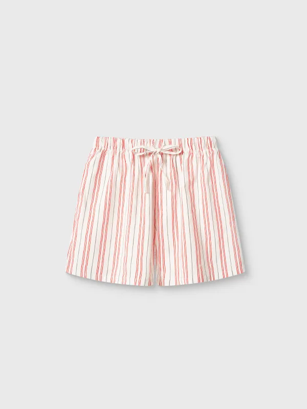 Әйелдер шорттары, үйге арналған, өлшемі S, мақта/вискоза, сарғылт-қоңыр және қызыл, Жолақ, Limva, image-5