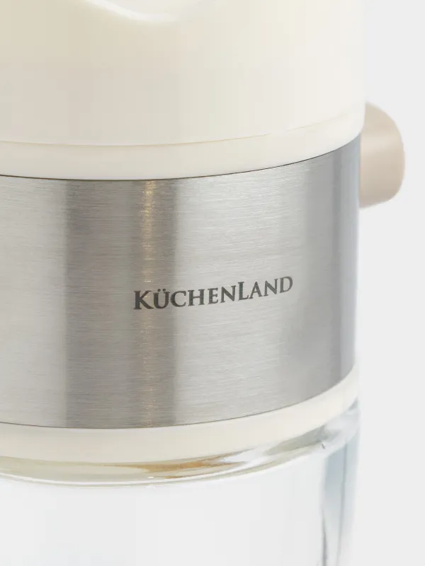 Тұз немесе бұрышқа арналған ыдыс, 12 см, түймесі бар, шыны/пластик, сүт түстес, Milk kitchen, image-1