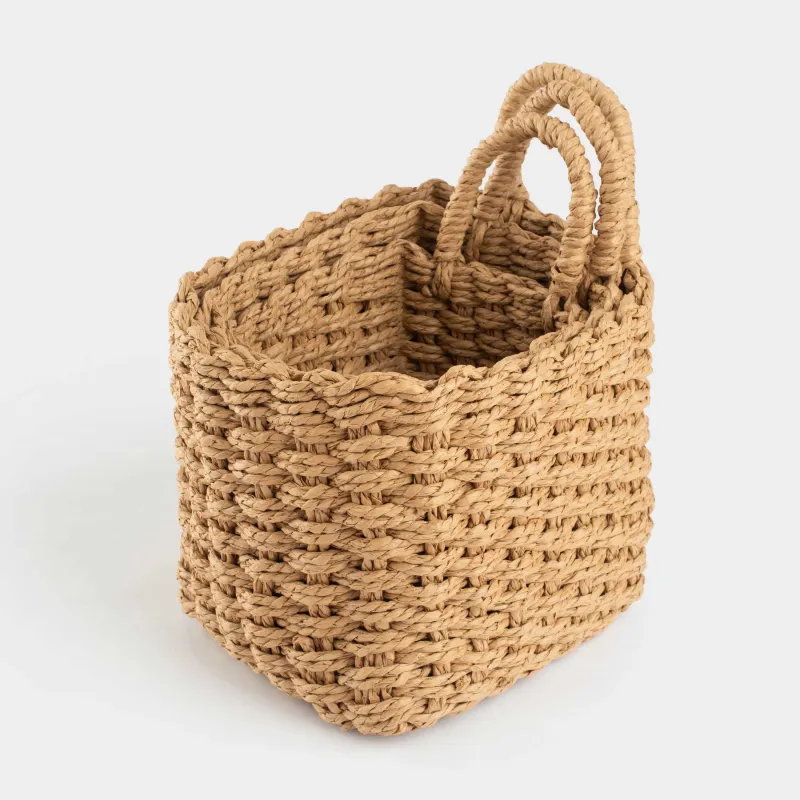 Сақтауға арналған себеттер жинағы, 3 дана, өрілген, целлюлоза, төртбұрышты, Braided, image-3