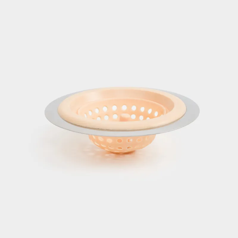 Раковина сүзгісі, 11 см, Болат / силикон, бежевый, Keeping, image-0
