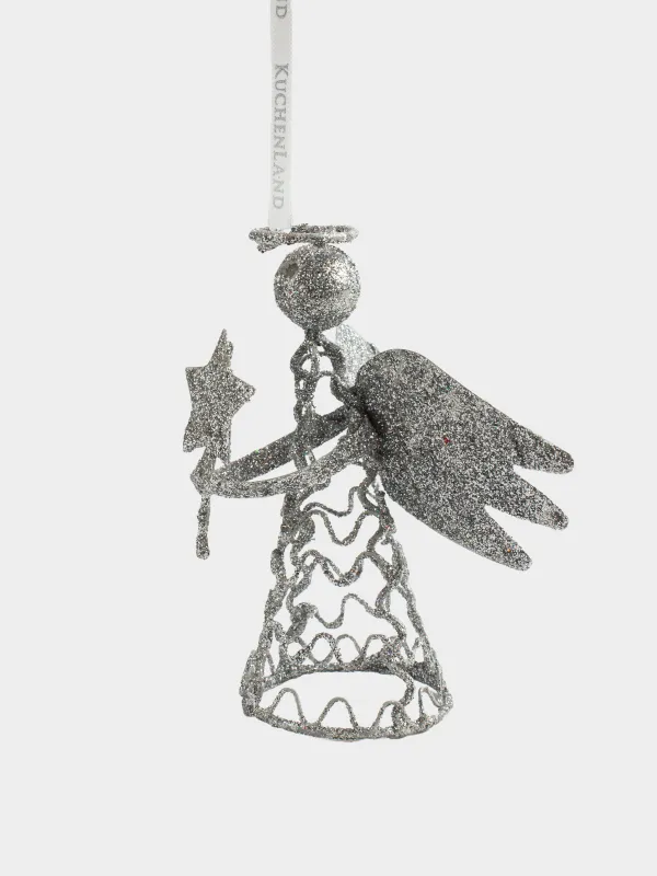 Шырша ойыншығы, 15 см, металл, күміс, Періште, Angel sparks, image-1