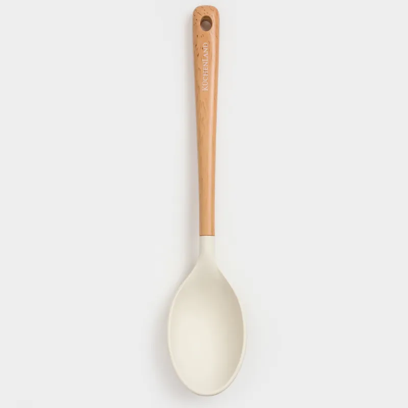 Ложка сервировочная, 32 см, силикон/пластик, бежевая, Letia, image-0