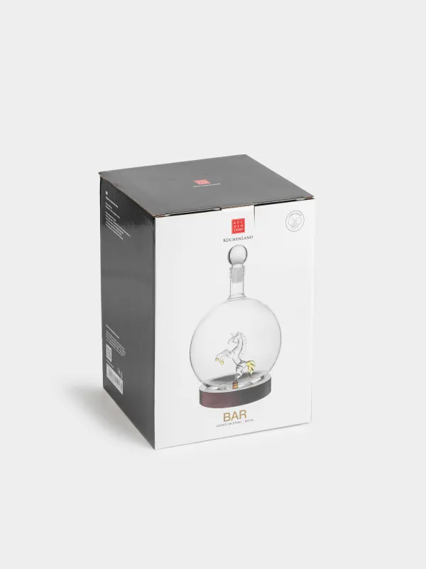 Графин, 850 мл, тұғырда, шыны/ағаш, Жылқы, Bar, image-5