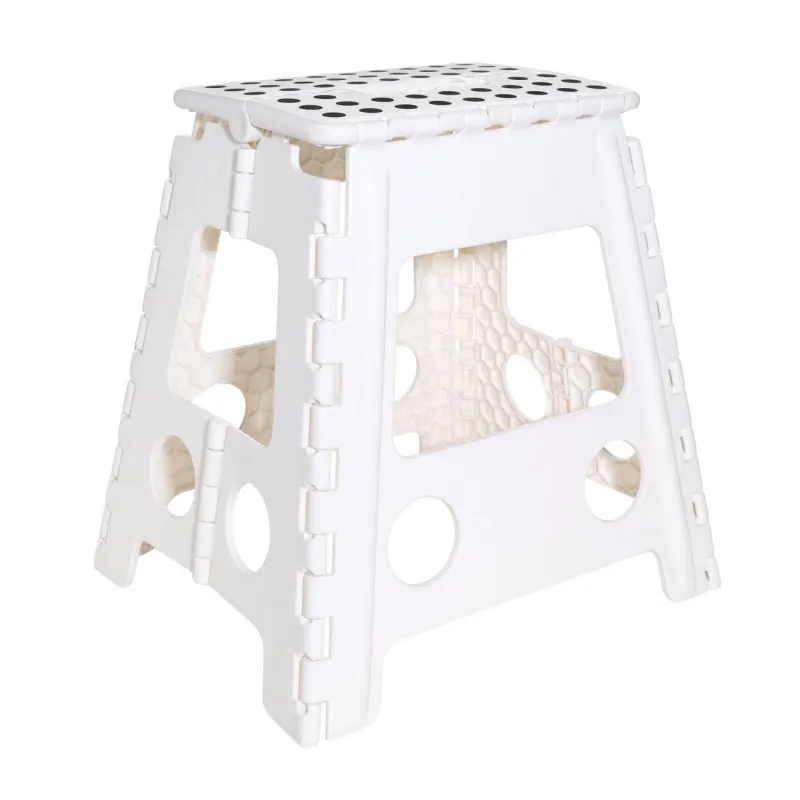Табурет складной, 39 см, пластик, бело-черный, Polka dot, image-2