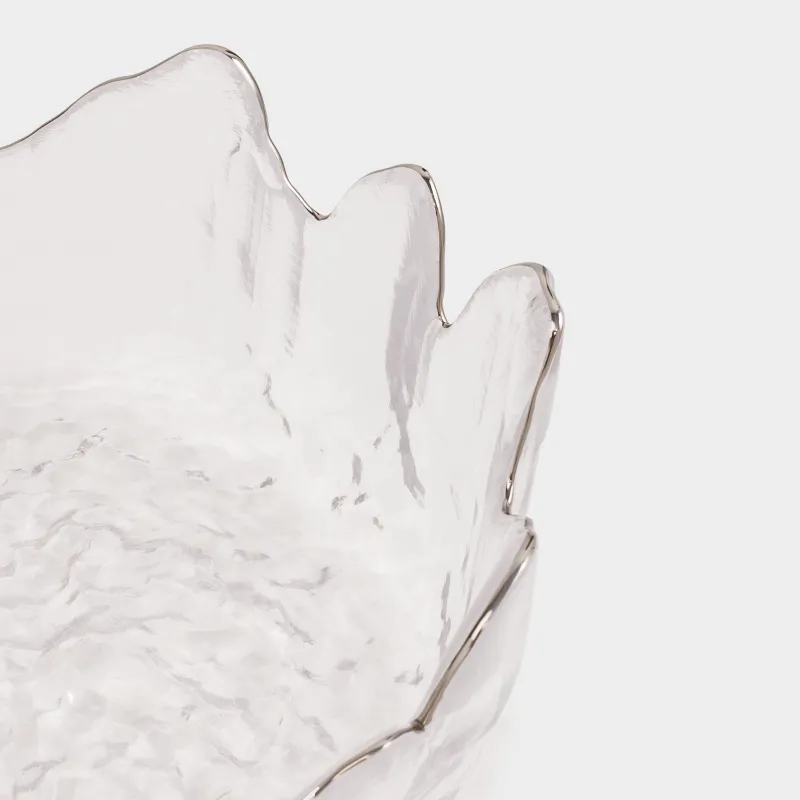 Пиала, 13х6 см, стекло, с серебристым кантом, Nautilus silver, image-4