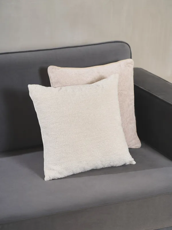 Сәндік жастық, 45х45 см, барқыт, сүт түстес, Velvet, image-2