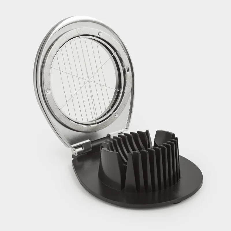 Яйцерезка, 11 см, 2 в 1, металл/пластик, серебристо-черная, Start