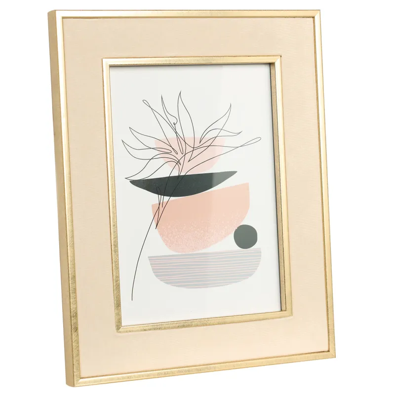 Фото жиектеме, 19х24 см, паспарту, пластик / полиэстер, бежевый-алтын, тостағандар, Gallery