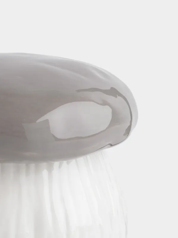 Емкость для хранения, 17х15 см, 1,2 л, керамика D, молочно-серая, Гриб, Slight frost, image-2