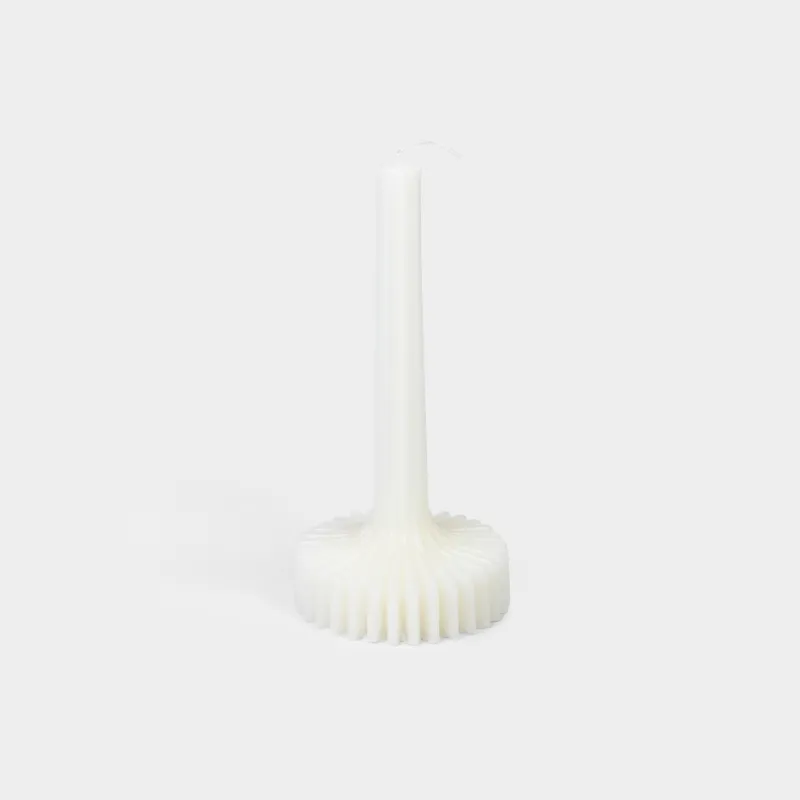 Шам, 20 см, жұқа, сүт түстес, Ribbed candle