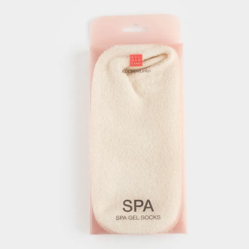 Өкшеге арналған СПА-гельді шұлықтар 36-40, қайта пайдалануға болады, полиэстер, сүт түстес, қысқа, Спа, image-3