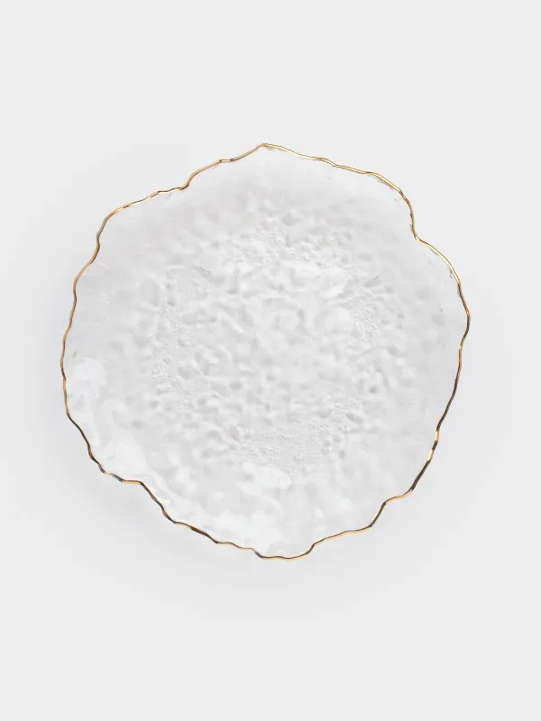 Блюдо, 26 см, стекло, с золотистым кантом, Nautilus gold, image-1