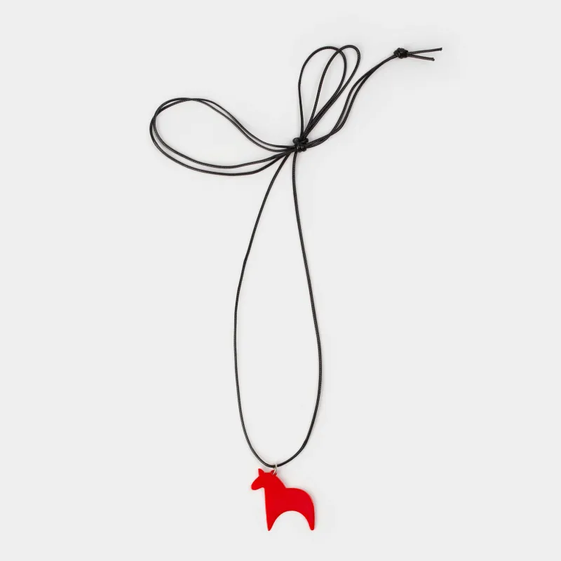 Шынжыр-бау, 1,5 м, аспасы бар, нейлон/акрил, Қызыл жылқы, Jewelry horse