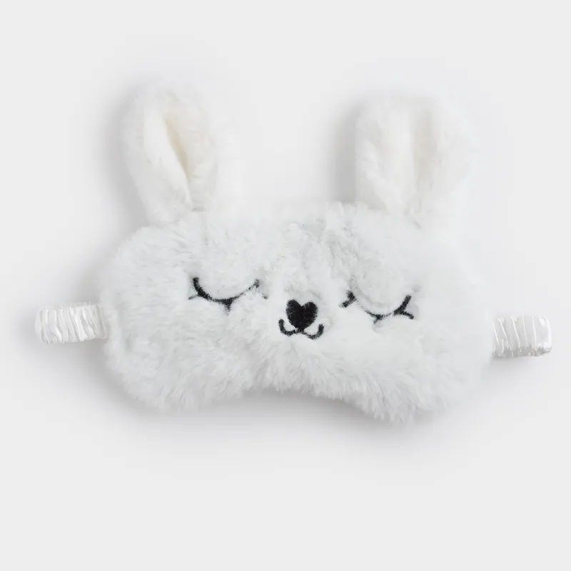 Ұйқыға арналған маска, 18 см, полиэстер/жасанды үлбір, сарғылт-қоңыр, Қоян, Rabbit