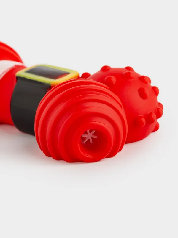 Иттерге арналған ойыншықтар жинағы, 10 см, 2 дана, сықырлағышы бар, резеңке, қызыл/жасыл, Сүйек және шырша, Christmas pet, image-2