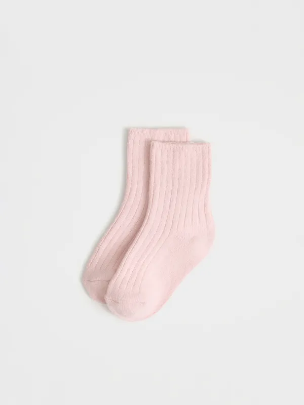 Балалар шұлықтары, өлшемі 23-26, қырлы, полиэстер/спандекс, қызғылт, Pleasantly, image-1