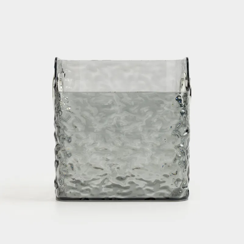 Органайзер для косметики, 12х12 см, с ручками, пластик, серый, Renaissance clear, image-4