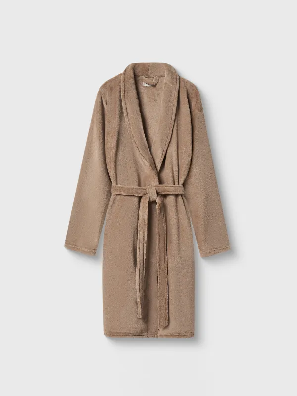 Әйелдер халаты, үйге арналған, өлшемі S/M, ұзын жеңді, полиэстер, мокко, Drew, image-6