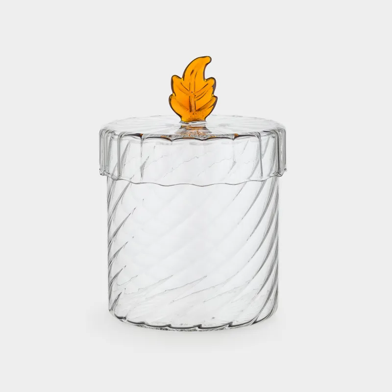 Сақтау ыдысы, 11х13 см, 800 мл, шыны Б, Кәріптас парақ, Naiad