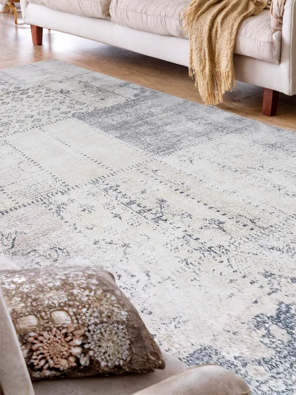 Кілем, 150х210 см, шенилл/мақта, сарғылт-қоңыр, Патчворк басып шығару, Cave, image-7