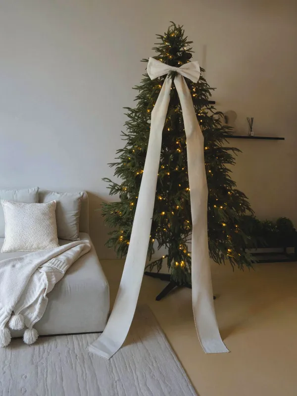 Сәндік әшекей, 45х270 см, қыстырғышта, полиэстер, сүт түстес, Бантик, Bow velvet, image-5