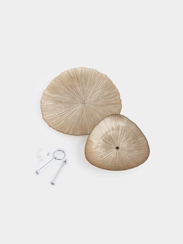 Подставка для пирожных, 16х21/24 см, 2 яруса, стекло/металл, шампань, Angle, image-3