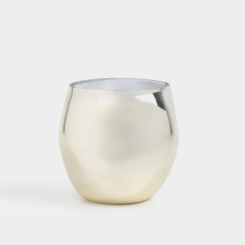 Свеча ароматическая, 14 см, три фитиля, в подсвечнике, стекло, шампань, Cloud, Gold candle