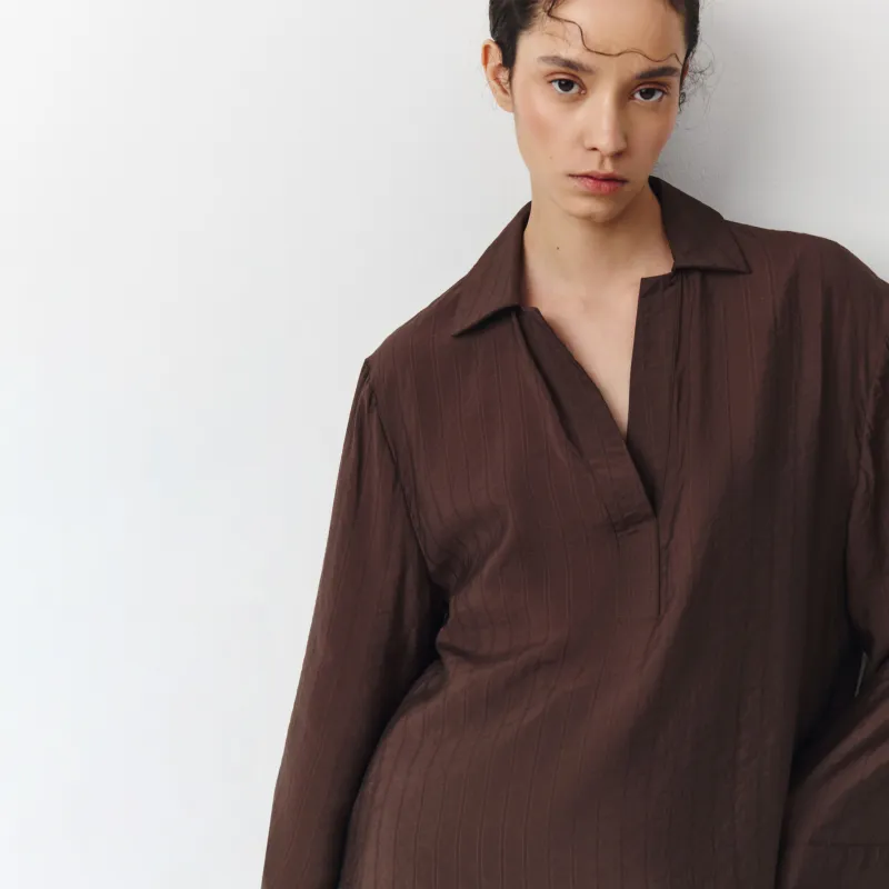 Әйелдер блузасы, өлшемі L, ұзын жеңді, вискоза/нейлон, сарғылт-қоңыр, Lucia