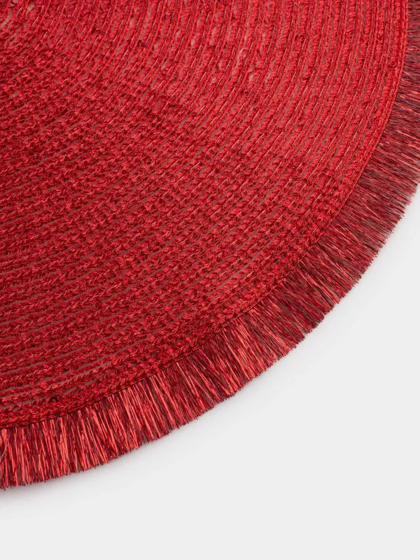 Аспаптарға арналған майлық, 38 см, шашақтары мен пайеткалары бар, полиэстер, дөңгелек, қызыл, Rotary shine, image-2