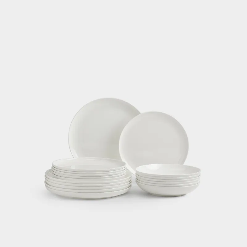 Ас сервизі, 6 адам, 18 зат, фарфор F, ақ, Welmi