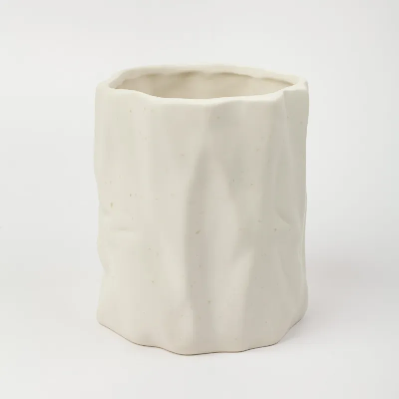 Ас үйге арналған стенд, 15 см, керамика, сүт түстес, дақтары бар, Crumple speckled, image-0