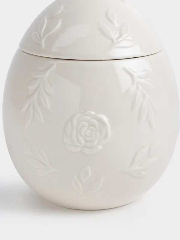 Сақтау ыдысы, 14х20 см, 1,2 л, керамика, сүт түстес, Гүлдері бар қоян, Rabbit pattern, image-2