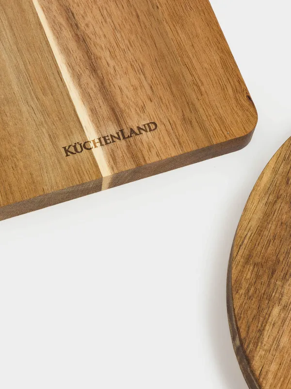 Кесетін тақталар жинағы, 2 дана, тұғырда, ағаш/болат, тікбұрышты/дөңгелек, Noble tree, image-7