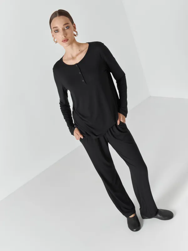 Лонгслив домашний, черный, Kelsey, image-5