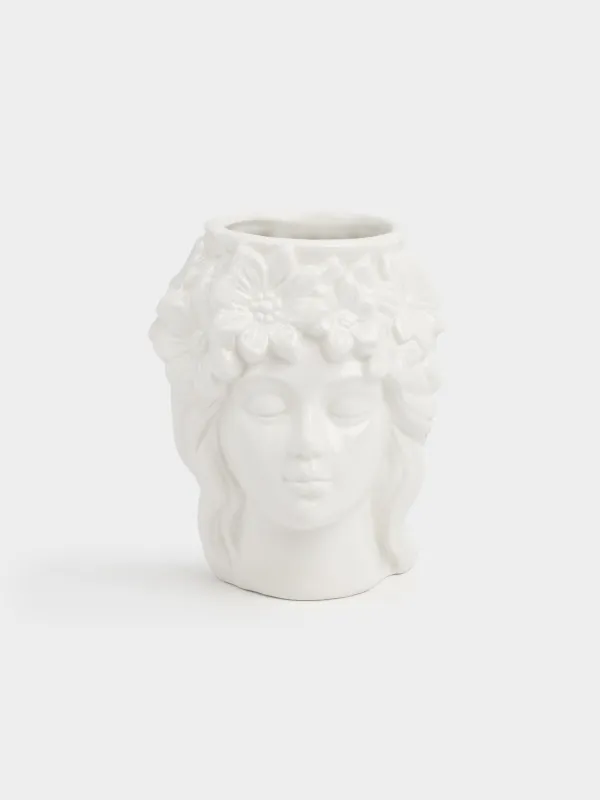 Подставка для косметических кистей, 14 cм, керамика, Face flowers, image-0