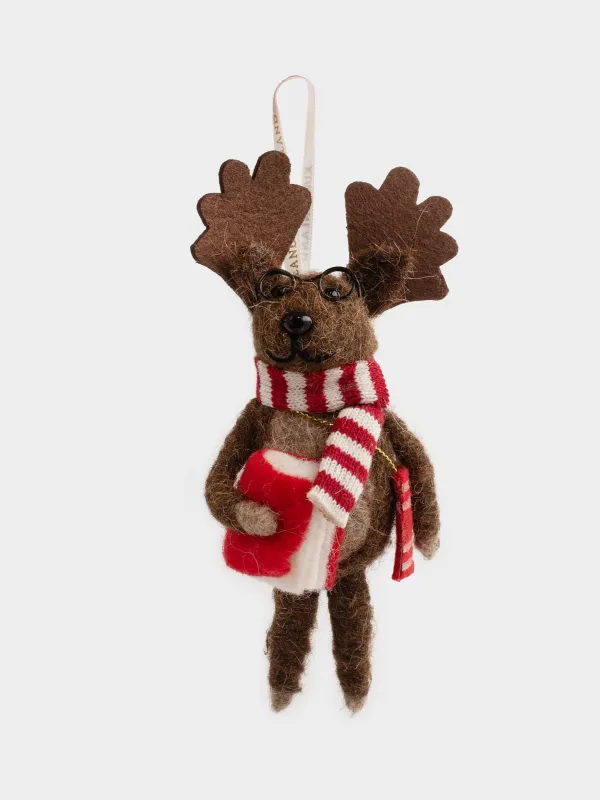 Шырша ойыншығы, 10х15 см, полиэстер, қоңыр, Бұғы, Figure Christmas Fuzz, image-4