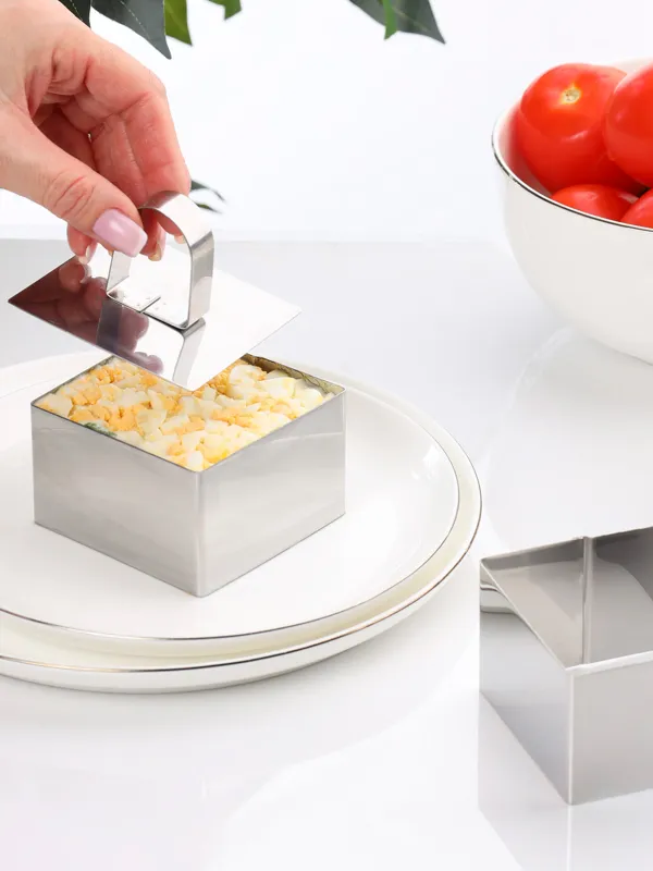 Салат пен гарнирге арналған ыдыс, 8 см, 2 дана, пресспен, болат, шаршы, классикалық, image-5