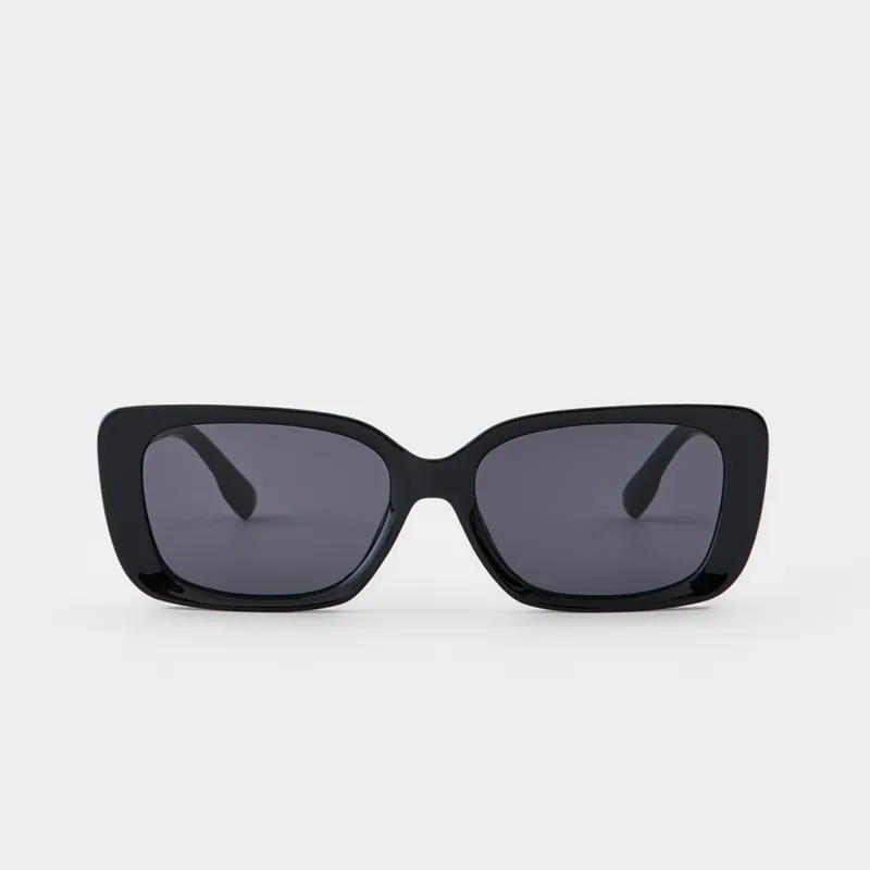 Очки солнцезащитные, пластик, прямоугольные, черные, Nifty